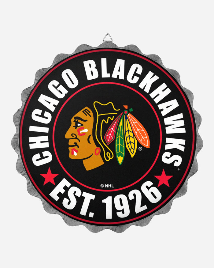 Chicago Blackhawks Bottle Cap Wall Sign FOCO - FOCO.com