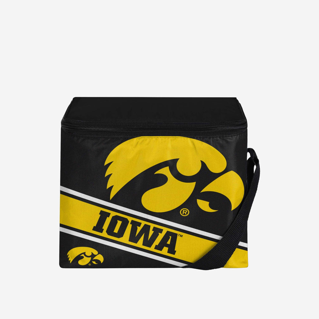 Iowa Hawkeyes Big Logo Stripe 6 Pack Cooler FOCO - FOCO.com