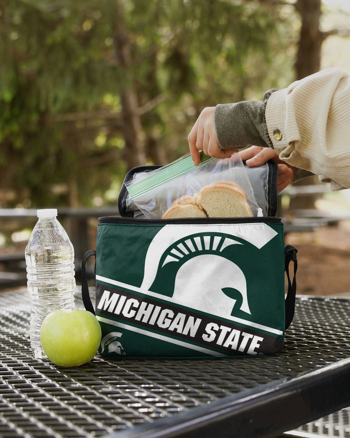 Michigan State Spartans Big Logo Stripe 6 Pack Cooler FOCO - FOCO.com