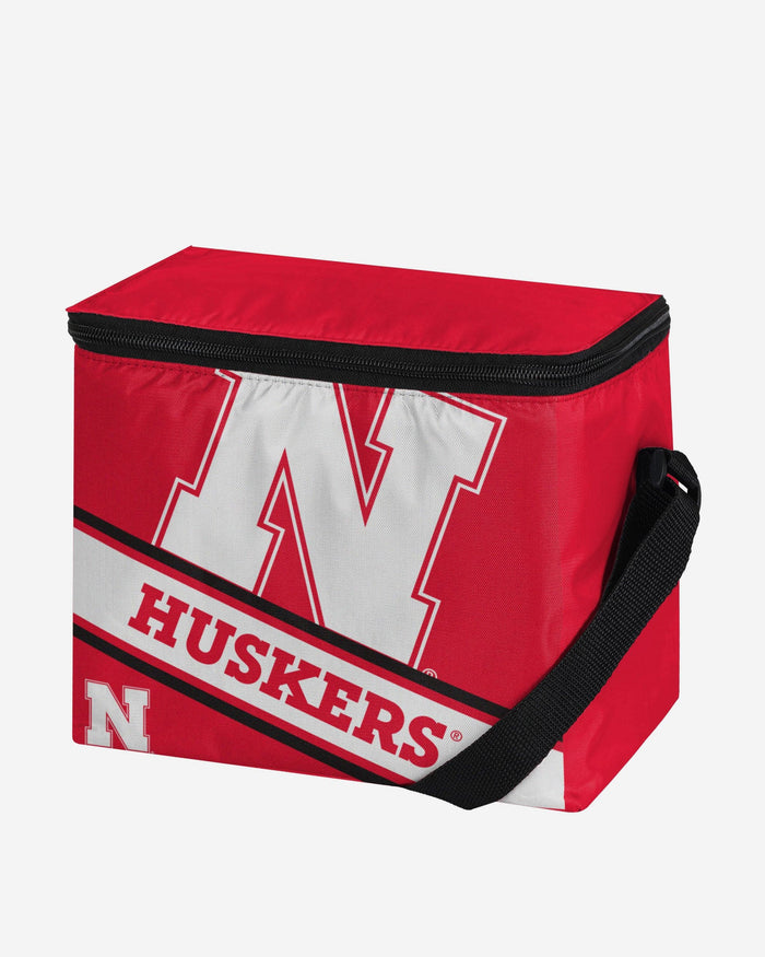 Nebraska Cornhuskers Big Logo Stripe 6 Pack Cooler FOCO - FOCO.com