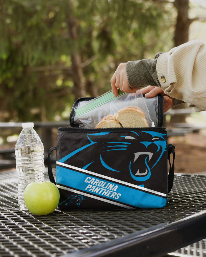 Carolina Panthers Big Logo Stripe 6 Pack Cooler FOCO - FOCO.com