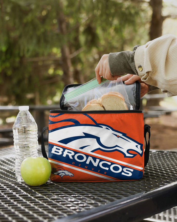 Denver Broncos Big Logo Stripe 6 Pack Cooler FOCO - FOCO.com