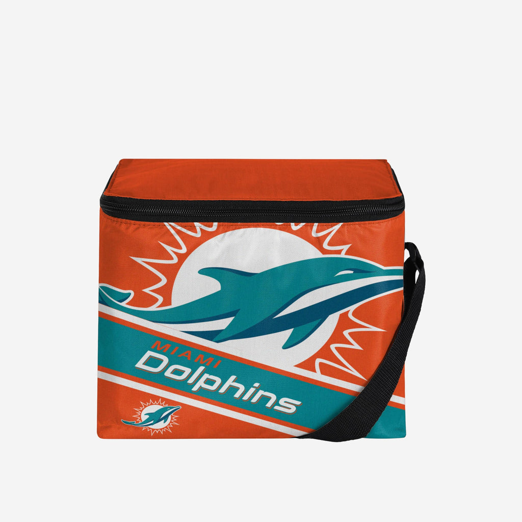 Miami Dolphins Big Logo Stripe 6 Pack Cooler FOCO - FOCO.com