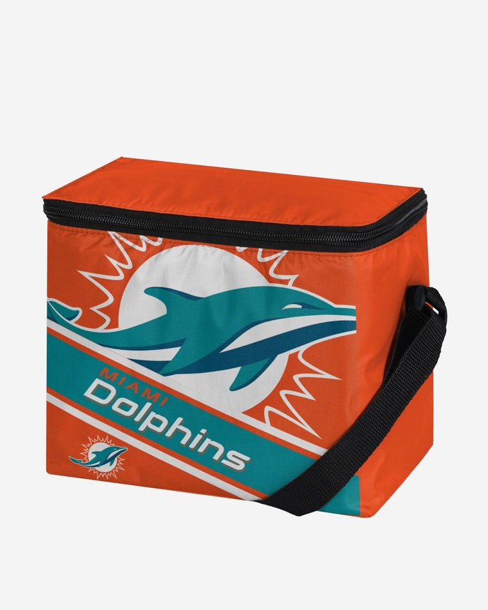 Miami Dolphins Big Logo Stripe 6 Pack Cooler FOCO - FOCO.com