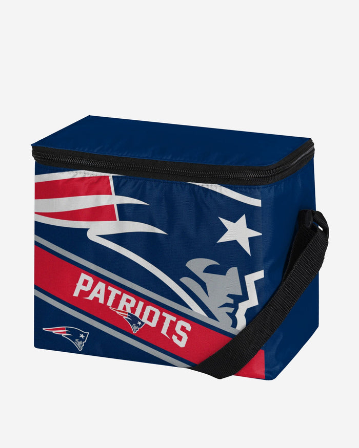 New England Patriots Big Logo Stripe 6 Pack Cooler FOCO - FOCO.com