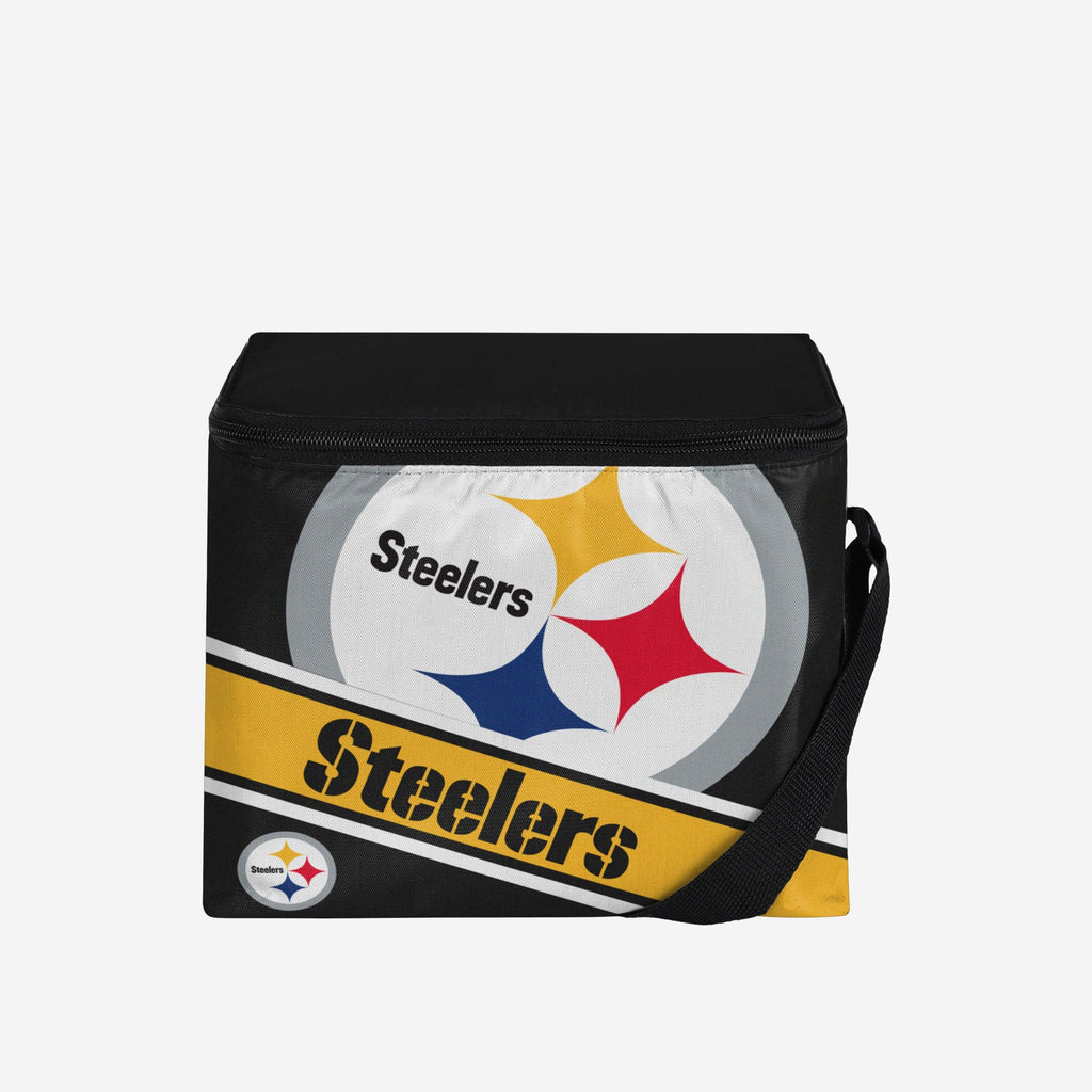 Pittsburgh Steelers Big Logo Stripe 6 Pack Cooler FOCO - FOCO.com