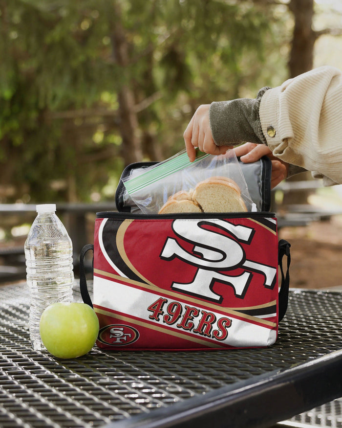 San Francisco 49ers Exclusive Big Logo Stripe 6 Pack Cooler FOCO - FOCO.com