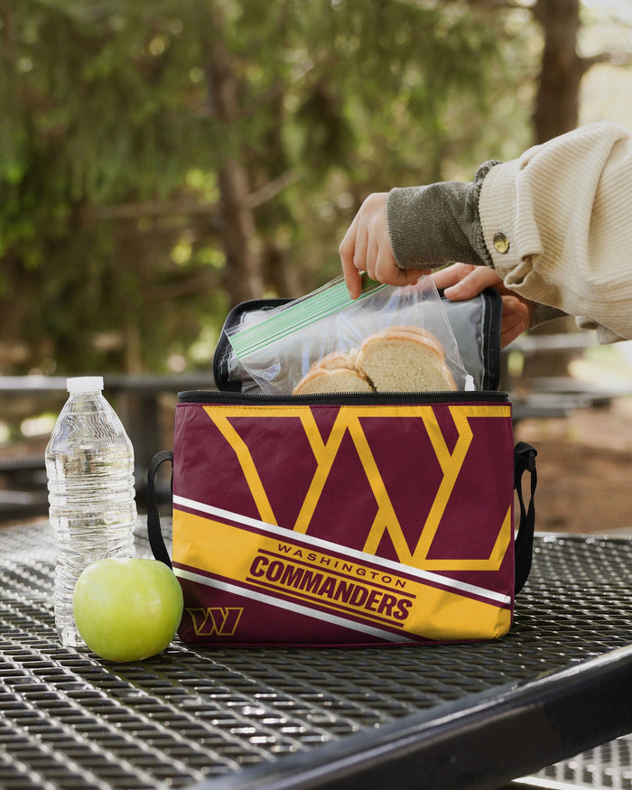 Washington Commanders Big Logo Stripe 6 Pack Cooler FOCO - FOCO.com