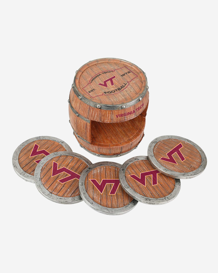 Virginia Tech Hokies 5 Pack Barrel Coaster Set FOCO - FOCO.com