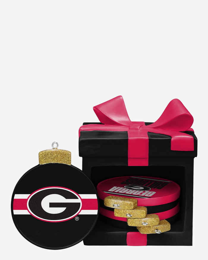 Georgia Bulldogs Holiday 5 Pack Coaster Set FOCO - FOCO.com