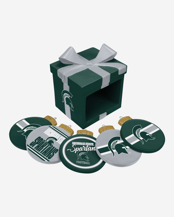 Michigan State Spartans Holiday 5 Pack Coaster Set FOCO - FOCO.com