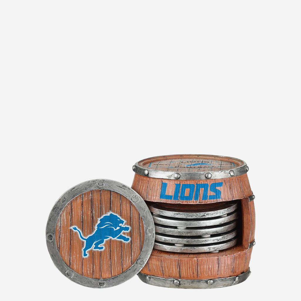 Detroit Lions 5 Pack Barrel Coaster Set FOCO - FOCO.com