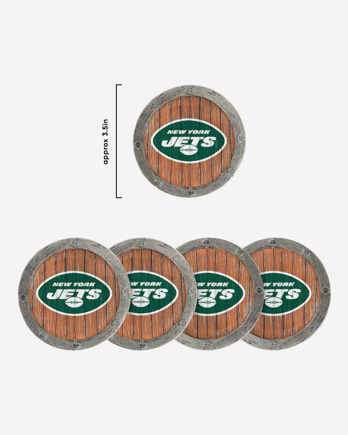 New York Jets 5 Pack Barrel Coaster Set FOCO - FOCO.com