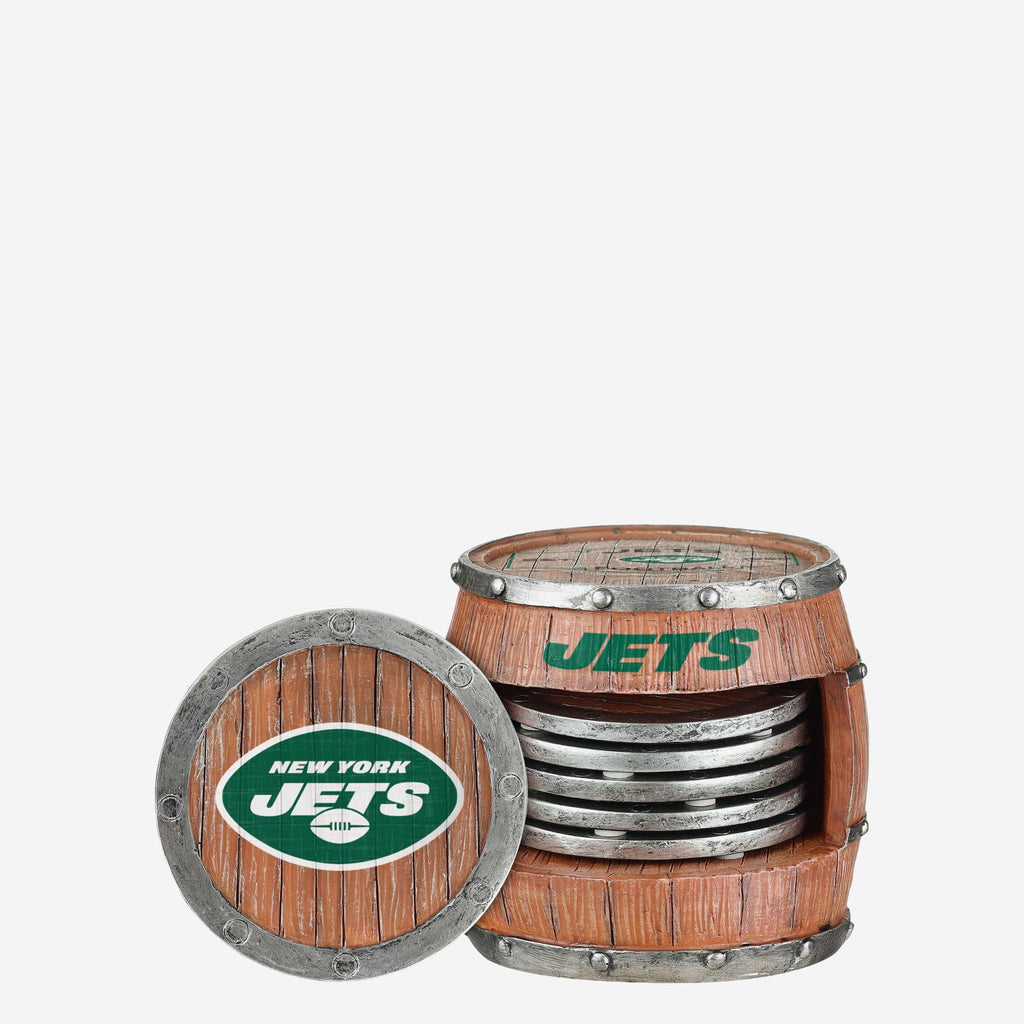 New York Jets 5 Pack Barrel Coaster Set FOCO - FOCO.com