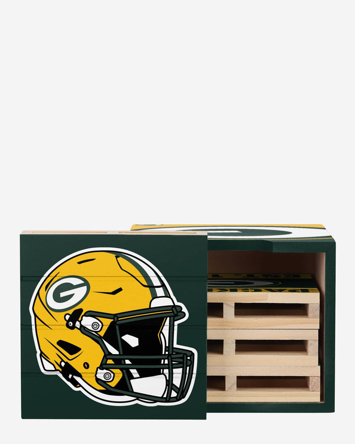 Green Bay Packers 4 Pack Pallet Coaster Set FOCO - FOCO.com