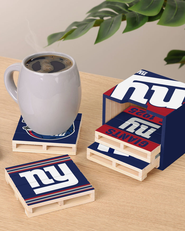 New York Giants 4 Pack Pallet Coaster Set FOCO - FOCO.com