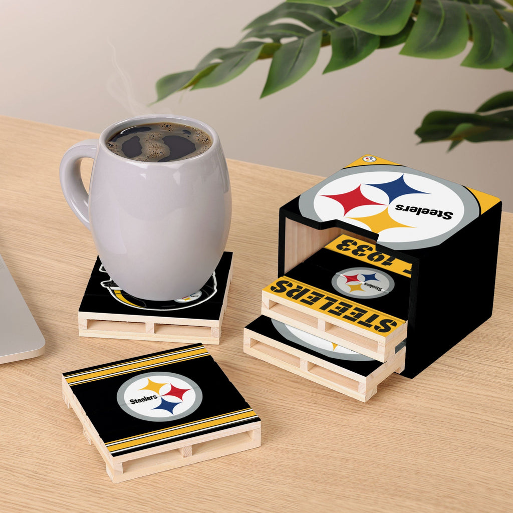 Pittsburgh Steelers 4 Pack Pallet Coaster Set FOCO