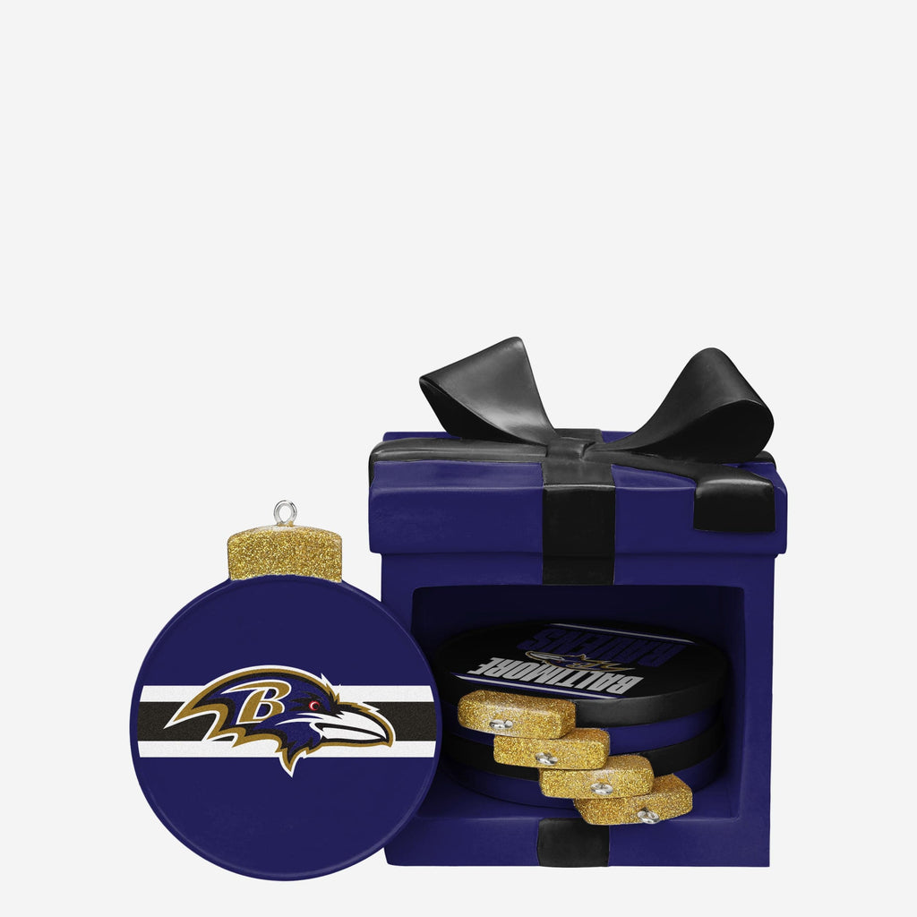 Baltimore Ravens Holiday 5 Pack Coaster Set FOCO - FOCO.com