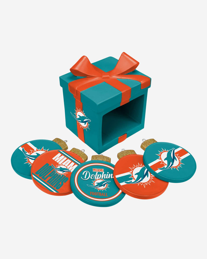 Miami Dolphins Holiday 5 Pack Coaster Set FOCO - FOCO.com