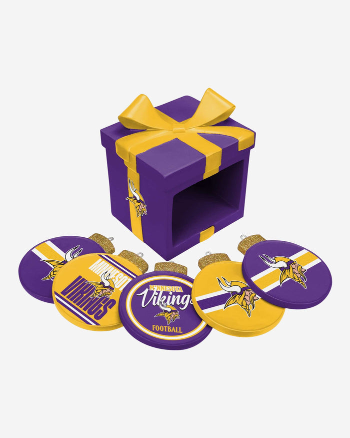 Minnesota Vikings Holiday 5 Pack Coaster Set FOCO - FOCO.com