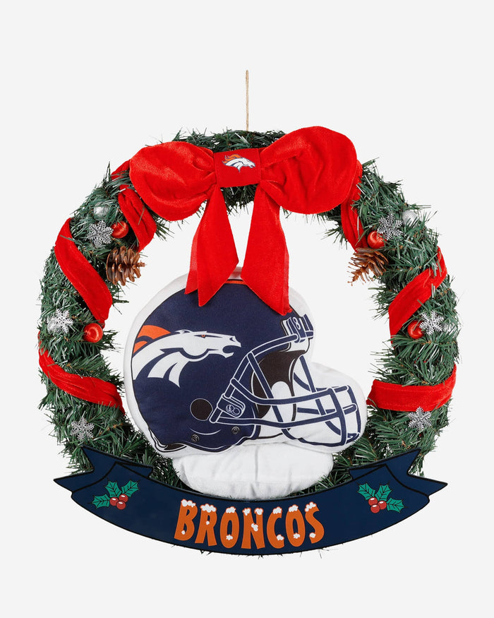 Denver Broncos Holiday Helmet Door Wreath FOCO - FOCO.com