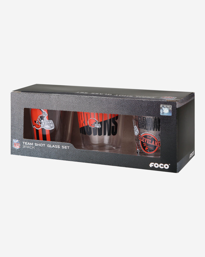 Cleveland Browns 3 Pack Shot Glass FOCO - FOCO.com