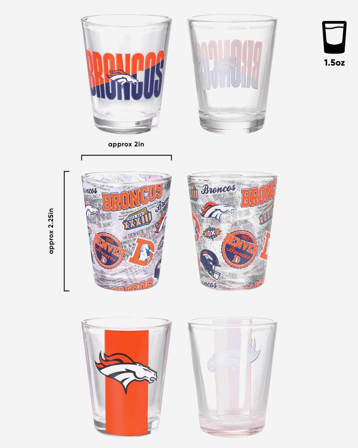 Denver Broncos 3 Pack Shot Glass FOCO - FOCO.com