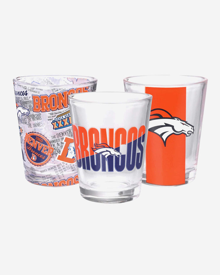 Denver Broncos 3 Pack Shot Glass FOCO - FOCO.com