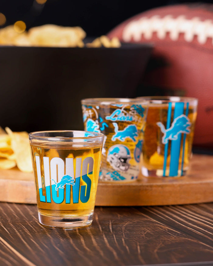 Detroit Lions 3 Pack Shot Glass FOCO - FOCO.com