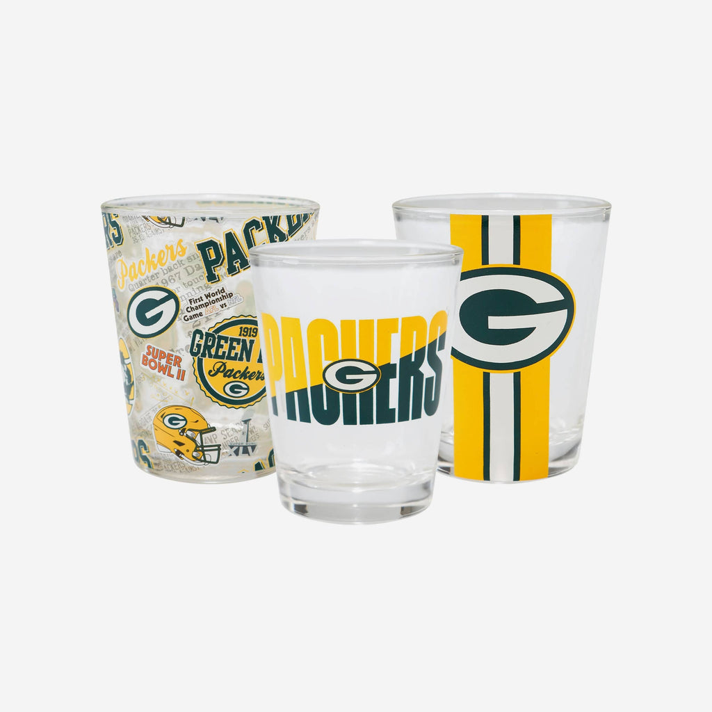 Green Bay Packers 3 Pack Shot Glass FOCO - FOCO.com