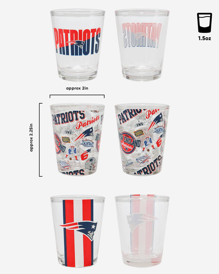 New England Patriots 3 Pack Shot Glass FOCO - FOCO.com