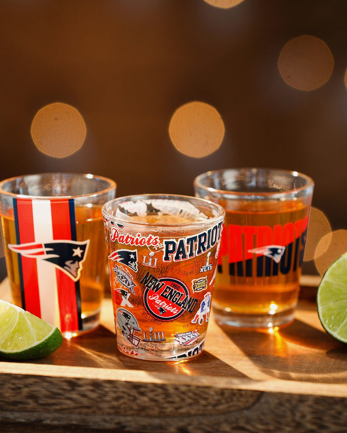 New England Patriots 3 Pack Shot Glass FOCO - FOCO.com