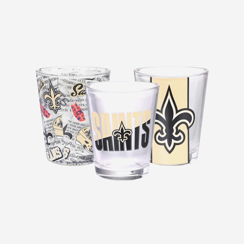 New Orleans Saints 3 Pack Shot Glass FOCO - FOCO.com