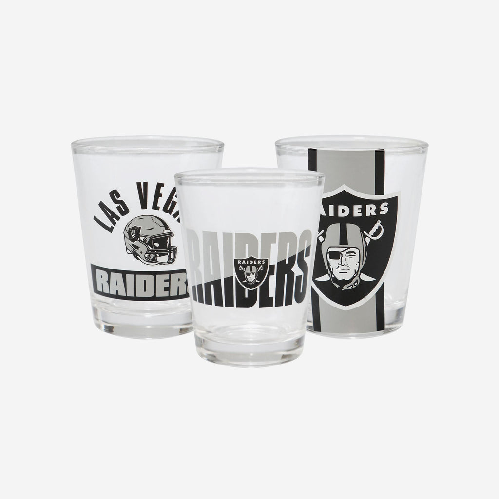 Las Vegas Raiders 3 Pack Shot Glass FOCO - FOCO.com