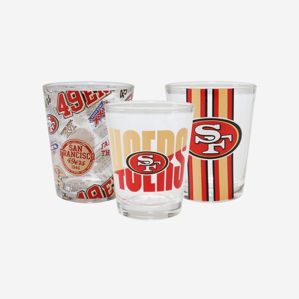 San Francisco 49ers 3 Pack Shot Glass FOCO - FOCO.com