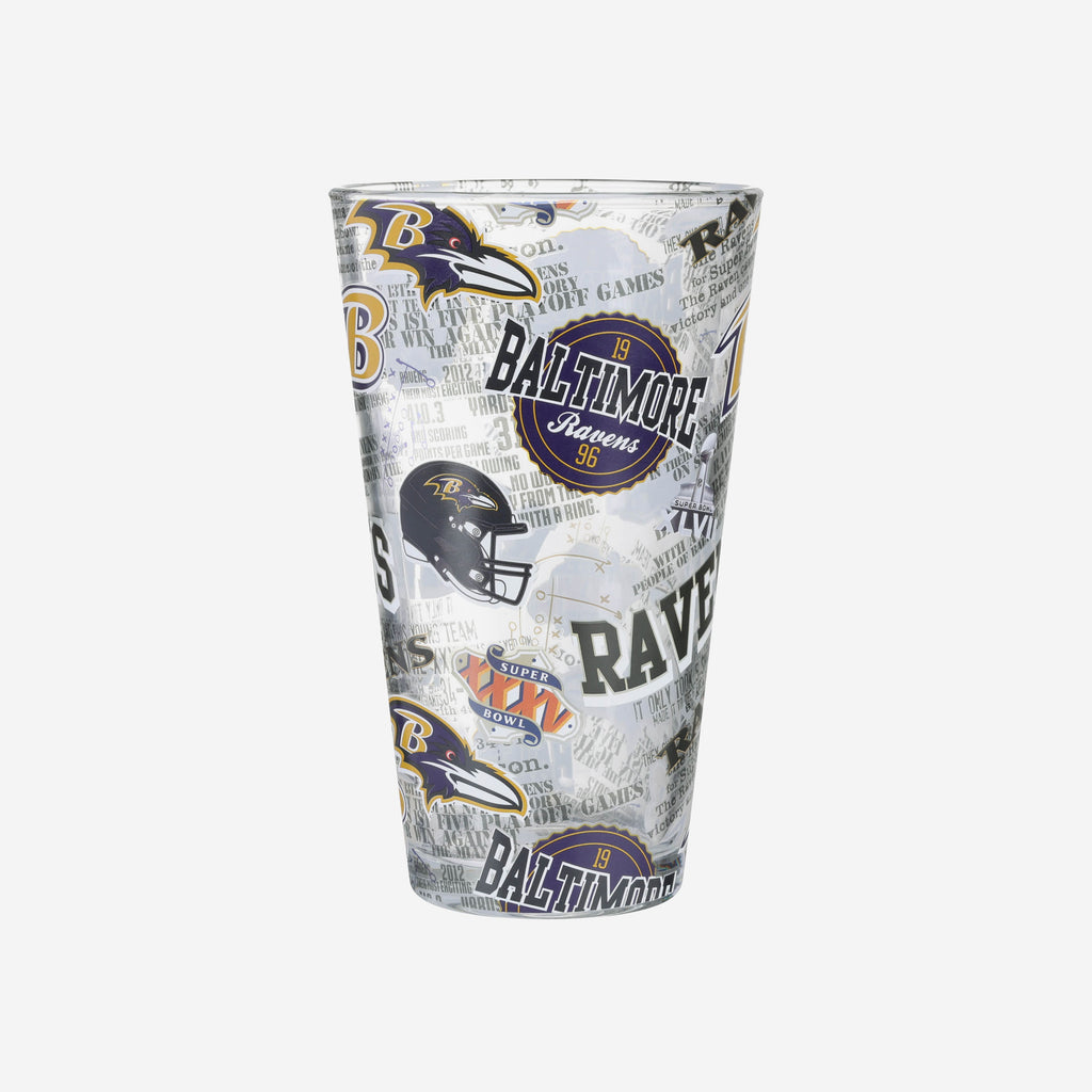 Baltimore Ravens Historic Print Pint Glass FOCO - FOCO.com