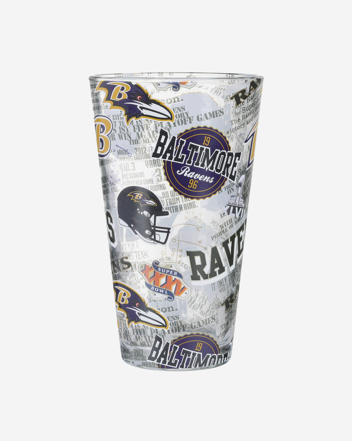 Baltimore Ravens Historic Print Pint Glass FOCO - FOCO.com