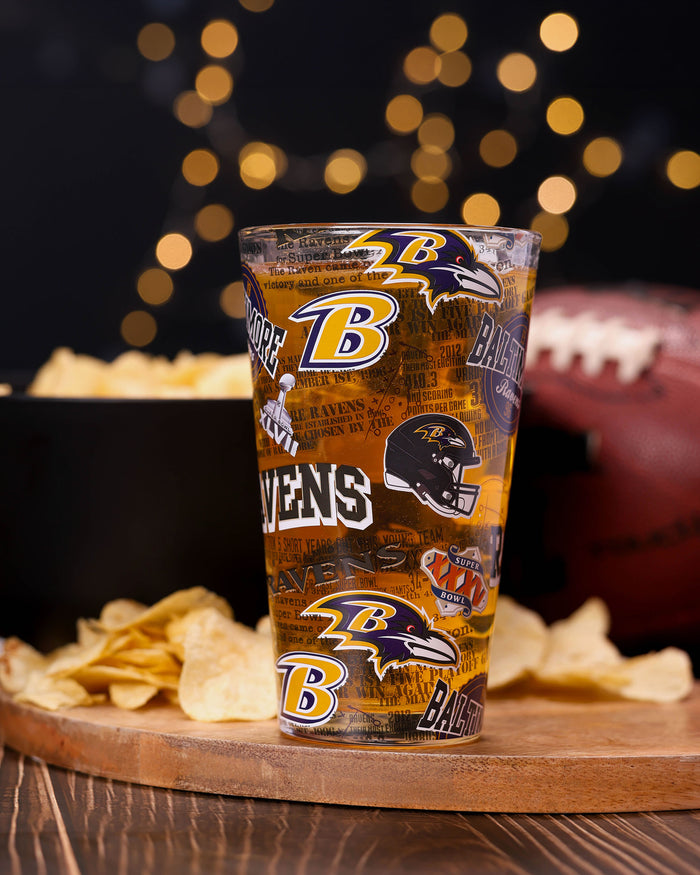 Baltimore Ravens Historic Print Pint Glass FOCO - FOCO.com