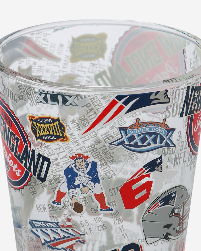 New England Patriots Historic Print Pint Glass FOCO - FOCO.com