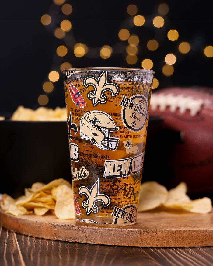 New Orleans Saints Historic Print Pint Glass FOCO - FOCO.com