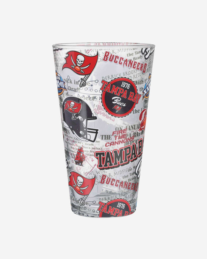 Tampa Bay Buccaneers Historic Print Pint Glass FOCO - FOCO.com