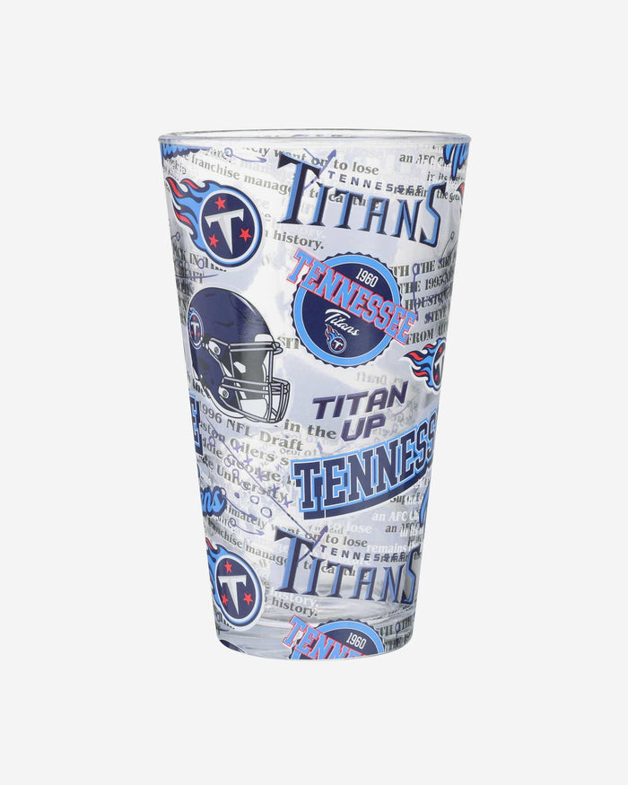 Tennessee Titans Historic Print Pint Glass FOCO - FOCO.com