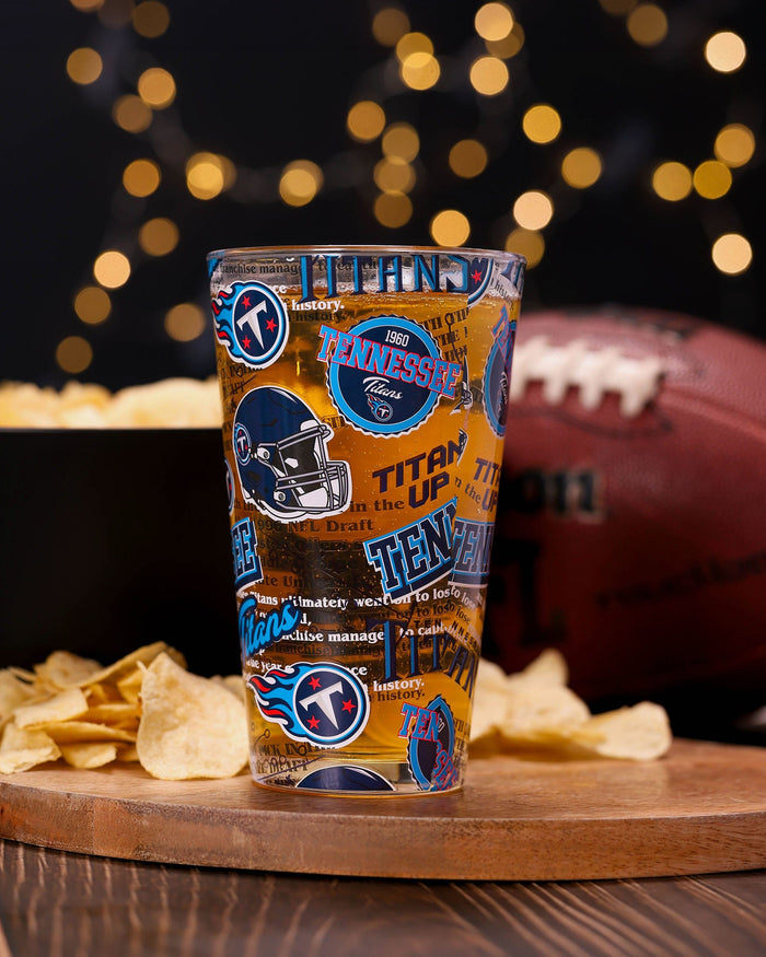 Tennessee Titans Historic Print Pint Glass FOCO - FOCO.com