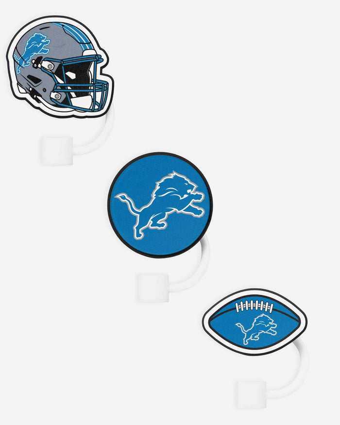 Detroit Lions 3 Pack Primary Logo Straw Toppers FOCO - FOCO.com