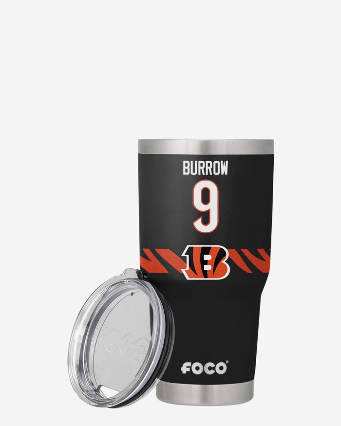 Joe Burrow Cincinnati Bengals Team Logo 30 oz Player Tumbler FOCO - FOCO.com