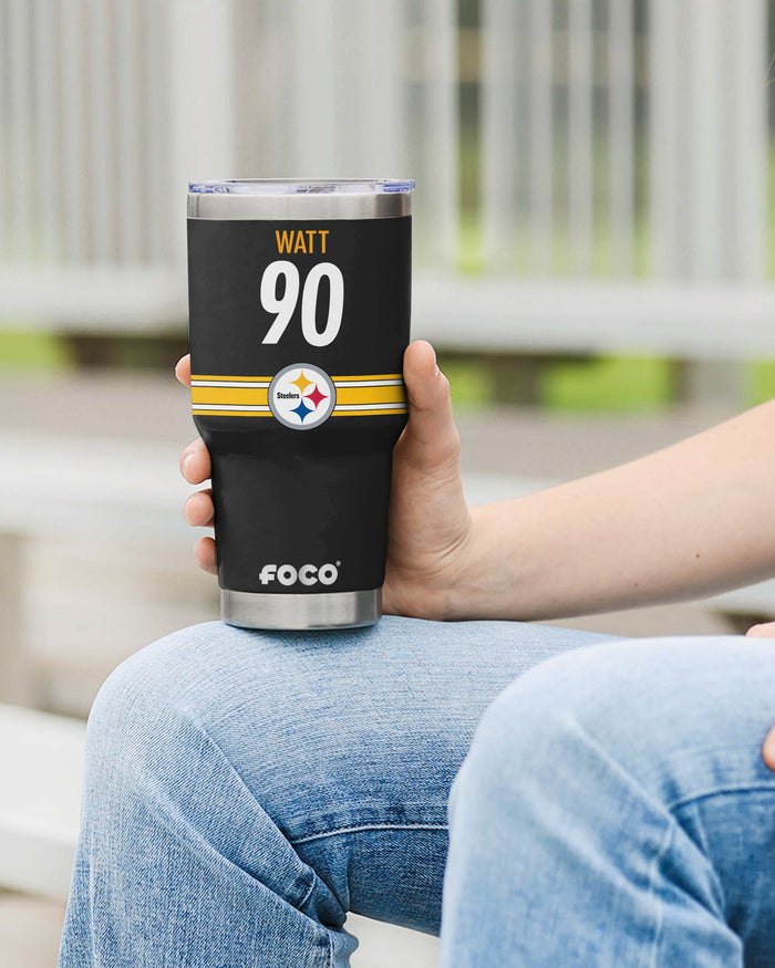 TJ Watt Pittsburgh Steelers Team Logo 30 oz Player Tumbler FOCO - FOCO.com