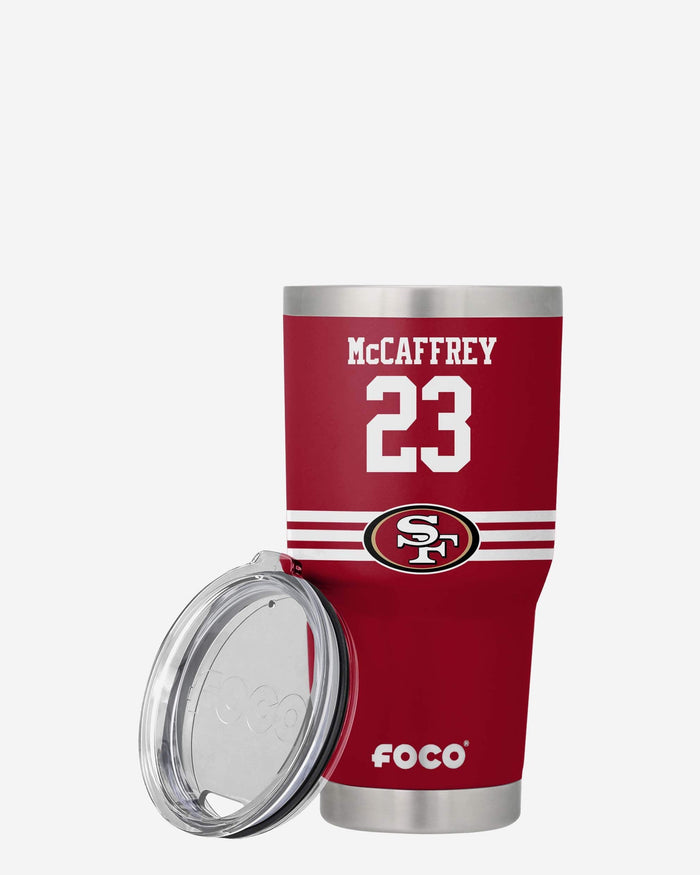 Christian McCaffrey San Francisco 49ers Team Logo 30 oz Player Tumbler FOCO - FOCO.com