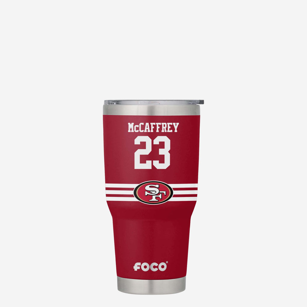 Christian McCaffrey San Francisco 49ers Team Logo 30 oz Player Tumbler FOCO - FOCO.com