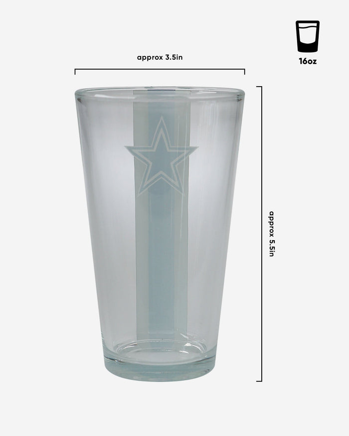 Dallas Cowboys Team Stripe Pint Glass FOCO - FOCO.com