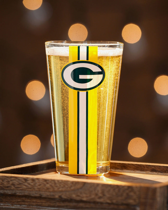 Green Bay Packers Team Stripe Pint Glass FOCO - FOCO.com